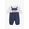 Trotters London Blue Smocked Guardsman Dungaree