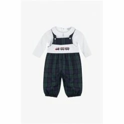 Trotters London Little Blue Smocked Tartan Train Dungaree -Trotters London store unnamed file 736