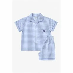 Trotters London Pale Blue Gingham Wilbur Cotton Pyjamas 2 Trotters London Pale Blue Gingham Wilbur Cotton Pyjamas -Trotters London store unnamed file 834