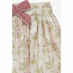 Trotters London Pale Pink Bunny Bow Cotton Skirt -Trotters London store unnamed file 845