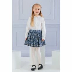 Trotters London Navy Blue Woodland Bunny Cord Skirt -Trotters London store unnamed file 862