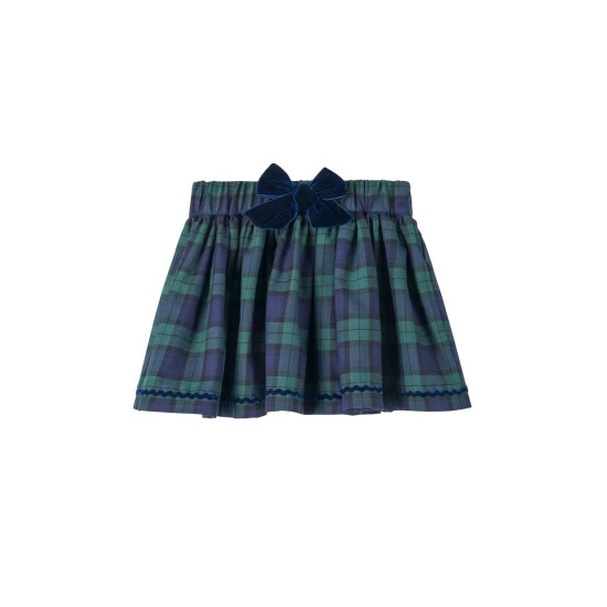 unnamed-file-880.jpg Trotters London Navy Blue Tartan Bow Cotton Skirt -Trotters London store unnamed file 880