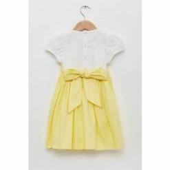 Trotters London Girls Lemon Yellow Rose Hand Smocked Dress -Trotters London store unnamed file 94