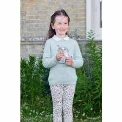 Trotters London Blue Floral Bird Bella Jersey Leggings